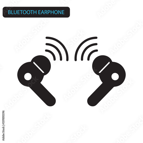 Vector illustration of bluetooth Earphone design