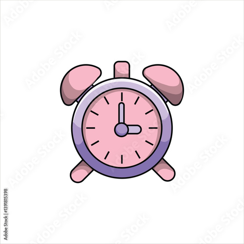 Alarm Clock Icon - Vector Illustration, House Appliances Theme.