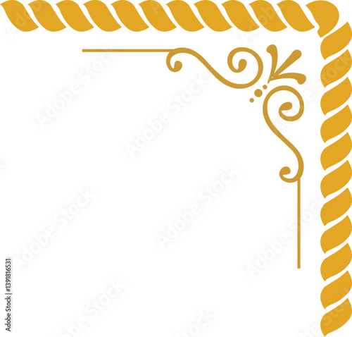 Golden Rope Corner Border