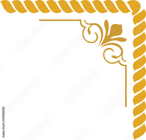 Golden Rope Corner Border