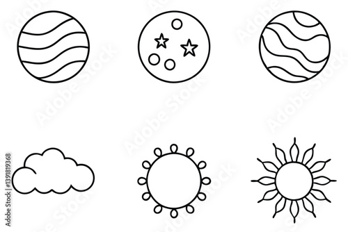 Mesosphere Line Art Illustration Detailed Design for Scientific Artwork 