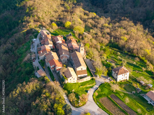 Принти на полотні Croatia, aerial view of the smallest town Hum on Istrian peninsula