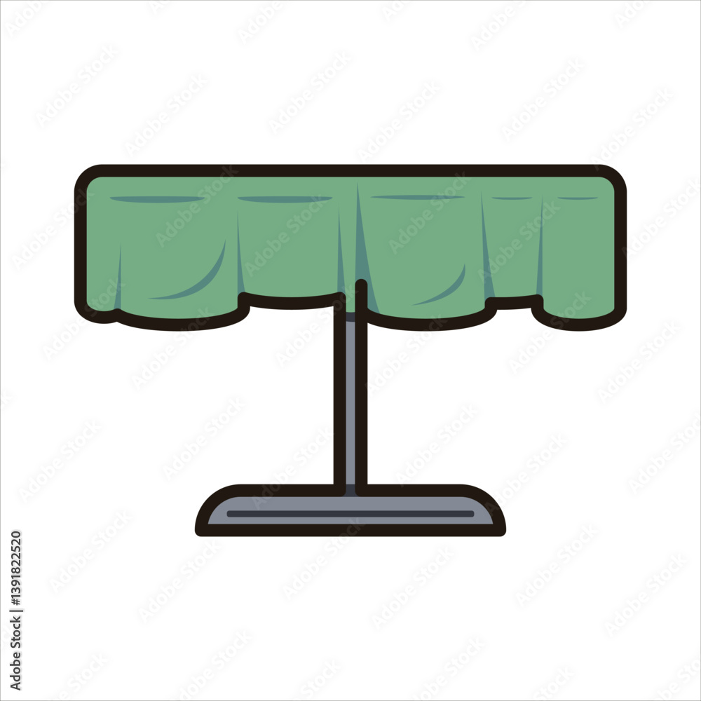 Green Table Icon - Minimalist Wooden Desk Vector Green Table Icon - Minimalist Wooden Desk Vector