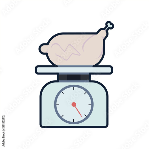 Food Scale Illustration - Vector illustration of analog scales for weighing food ingredients