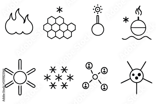 Methane Line Art Illustration Clean Lines for Environmental Science Design 