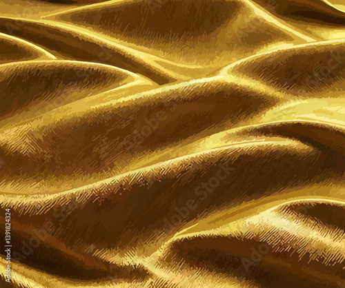 Golden Wavy Fabric Texture – Luxury Textile Background