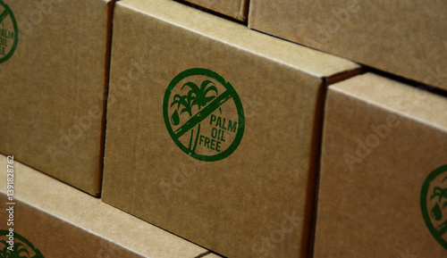 Obraz na płótnie Palm oil free stamp and stamping w salonie