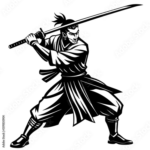 Samurai warrior sword katana silhouette