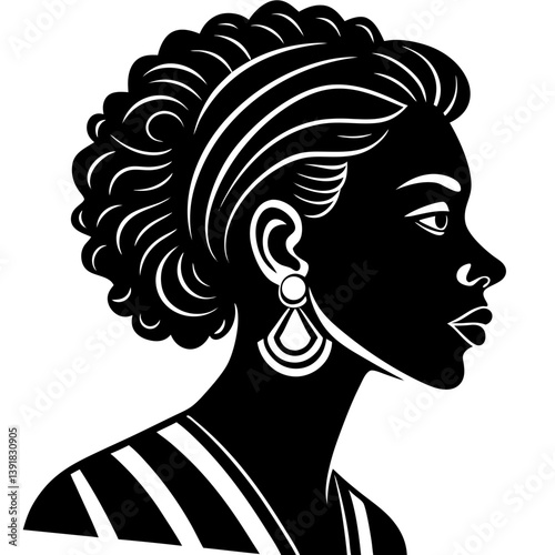 Woman silhouette vector profile portrait