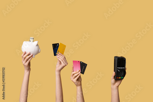 Female hands with credit ca...