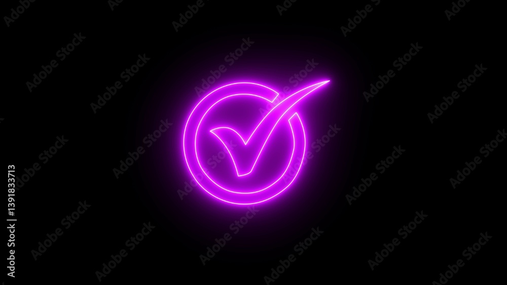 Neon successful symbol, check mark, tick mark. Neon check mark symbol. Neon beautiful blue neon tick mark icon background. Neon successful symbol, check mark, tick mark. Neon check mark symbol. Neon beautiful blue neon tick mark icon background.