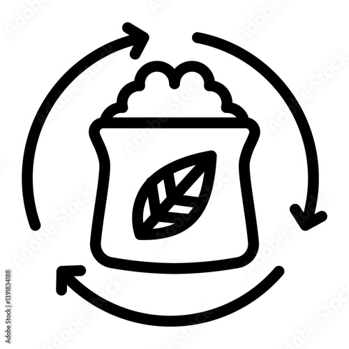 This Compostable icon is suitable for Earth Day, Save the Earth, Plastic Pollution, etc