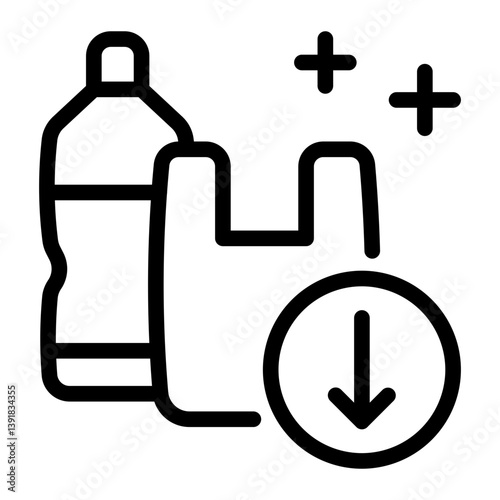 This Reduce Plastic icon is suitable for Earth Day, Save the Earth, Plastic Pollution, etc