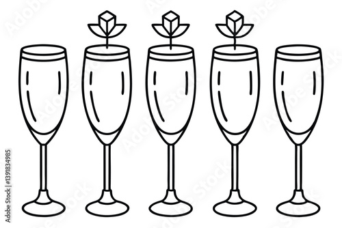 Mimosa Line Art Creative Floral Design for Beautiful Illustration Artwork  