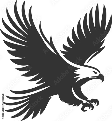 Silhouette of a eagle bird vector