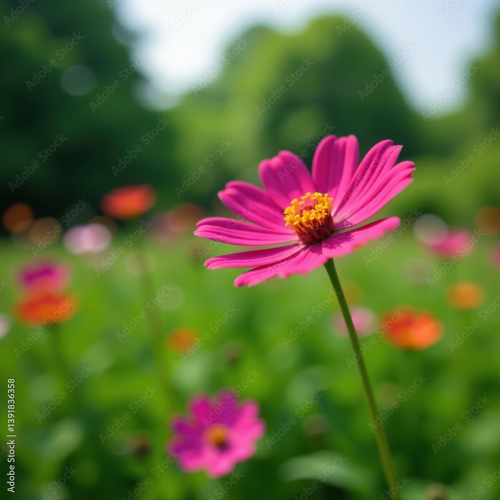 single wildflower in a garden, bloom, plant single wildflower in a garden, bloom, plant