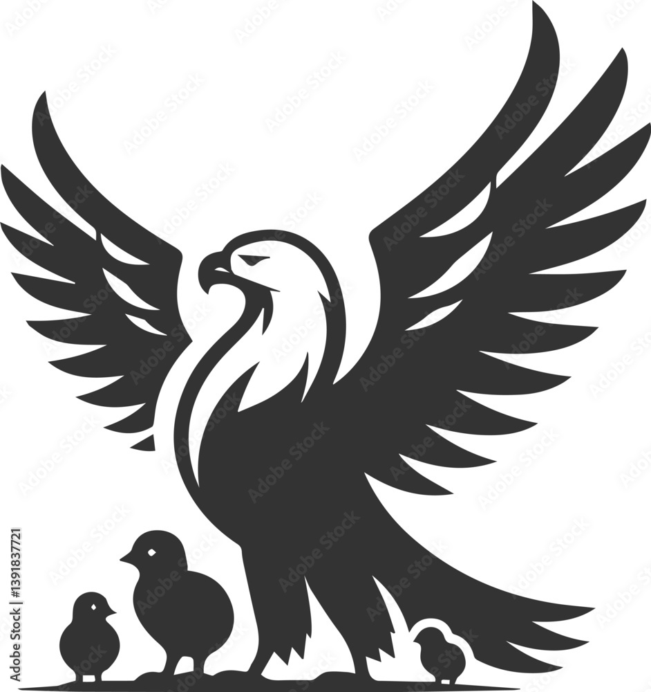 Fototapeta premium Silhouette of a eagle bird vector