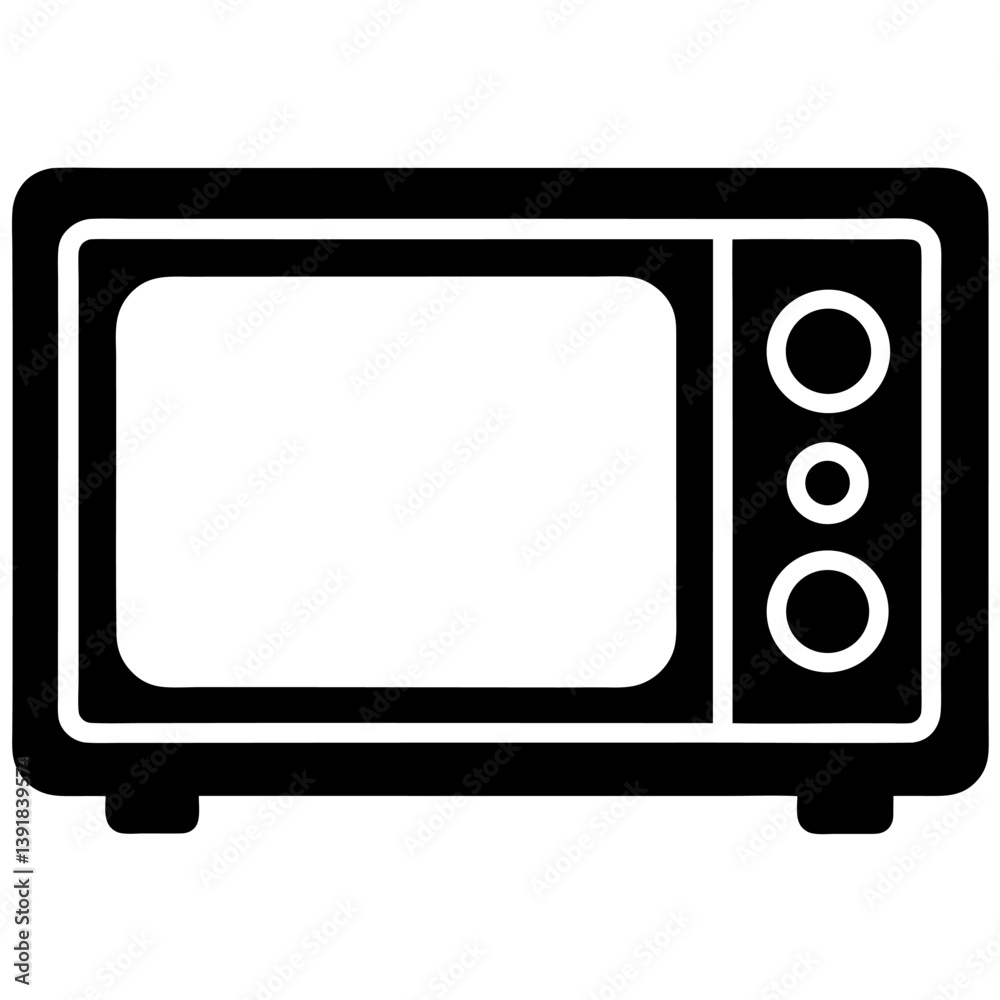 Simple Oven Vector Icon Black and White Silhouette Art. Simple Oven Vector Icon Black and White Silhouette Art.
