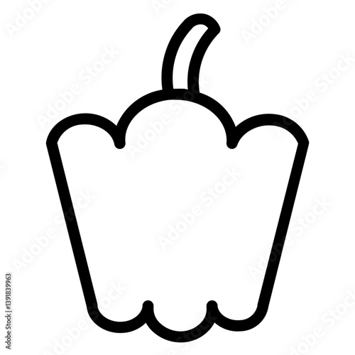 Capsicum Food Dish Line Icon