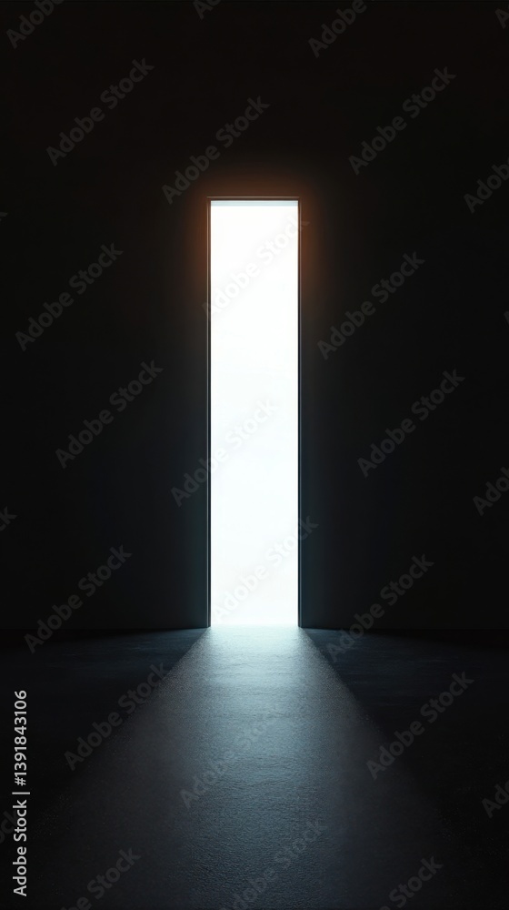 Bright Light Emanating from an Open Doorway in a Dark Room Bright Light Emanating from an Open Doorway in a Dark Room