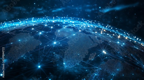 abstract global digital world with data lines network grid background representing modern internet systems communication infrastructure and futuristic iot connectivity