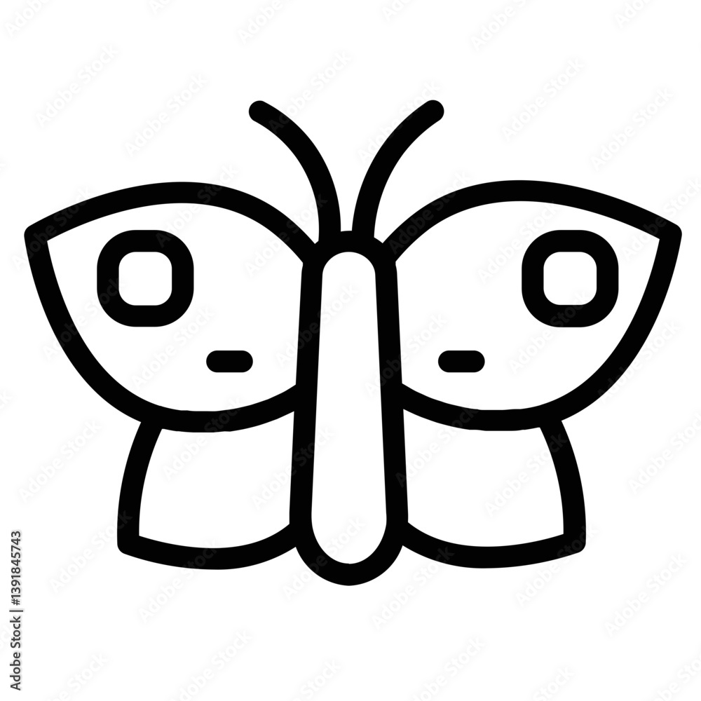 Obraz premium Animal Butterfly Fly Line Icon