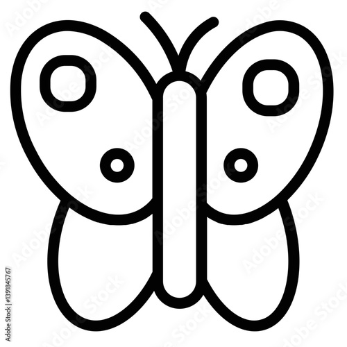 Animal Butterfly Fly Line Icon
