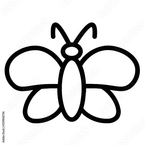 Animal Butterfly Fly Line Icon