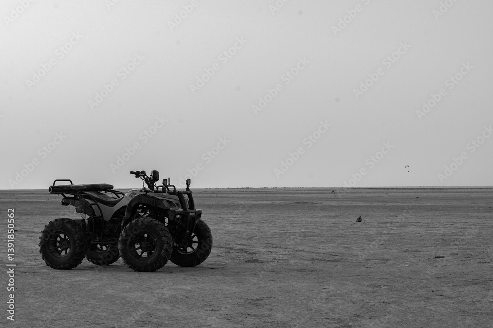 ATV Biking Adventure at Sunset in White Desert of Rann of Kutch