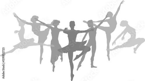 Ballet dancer silhouette ballerina dancers poses woman dancing silhouettes