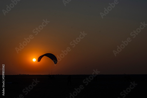 Adventure Parasailing Over the White Salt Desert at Rann of Kutch