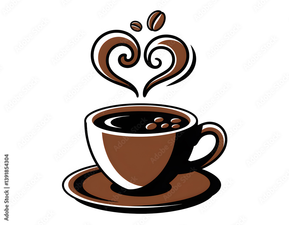 Obraz premium Aromatic Coffee Cup: A Heartfelt Brew