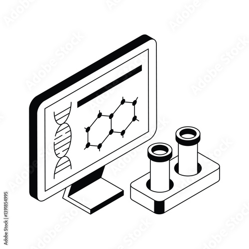 Check out premium isometric icon of bioengineering study