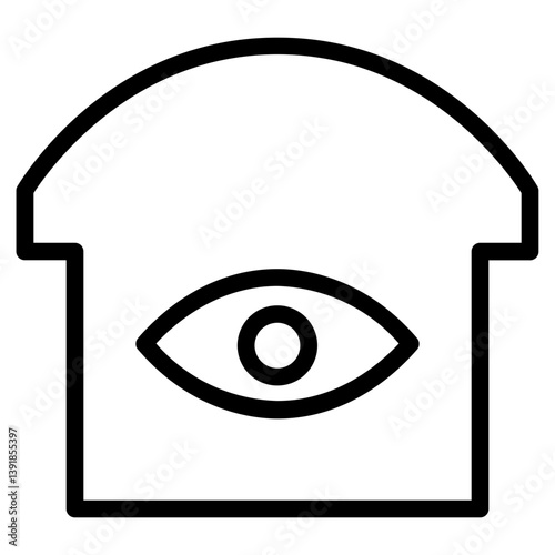 Care Eye Home Line Icon