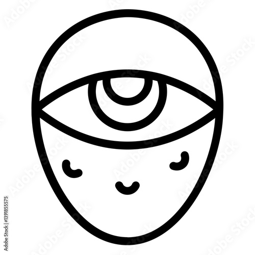 Cosmetic Eye Eyelid Line Icon