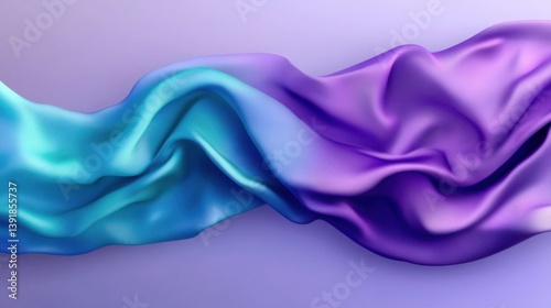 Obraz na płótnie Flowing Gradient Fabric with Blue and Purple Hues w salonie