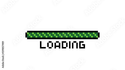 Pixel art loading video game with alpha channel