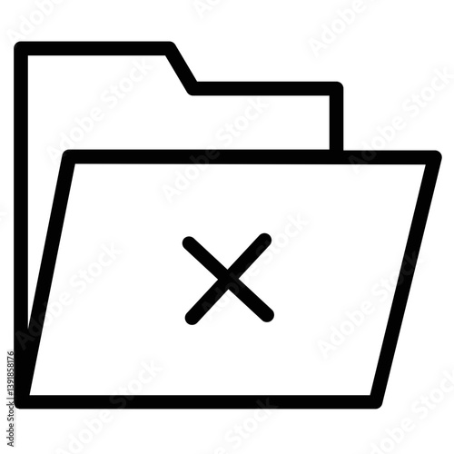 Fail Folder Report Line Icon