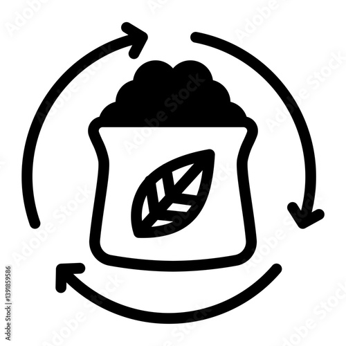 This Compostable icon is suitable for Earth Day, Save the Earth, Plastic Pollution, etc