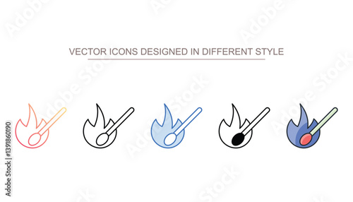 Ember icon design with white background stock illustration