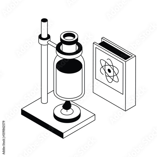 Download latest isometric outline icon of science experiment
