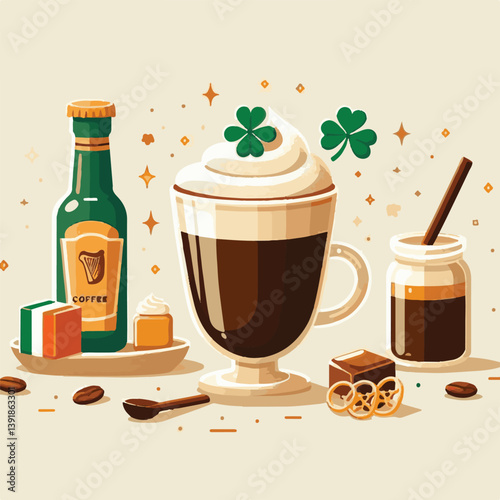 coffee, drink, beverage, irish, glass, espresso, cup, sweet, brown, cafe, cappuccino, food, caffeine, latte, milk, delicious, dessert, cream, cocktail, mug, sugar, background, irish coffee, alcohol, f