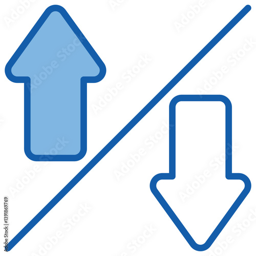 Comparison Blue White Icon