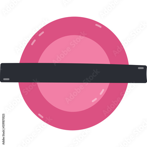 Lovely cartoon rubber stamp of circle and stripe for postal service,  airmail envelope, post office. Hand drawn postmark isolated on white.