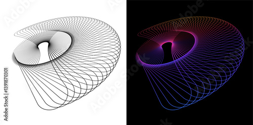 Design for Cosmetics, Skincare, Beauty, Spa, Wellness for Banner, Web-design, Brochure, package. Icon, Logo, and Background made of Circular Dots, Lines, and Spirals. Patterns Vector Illustration