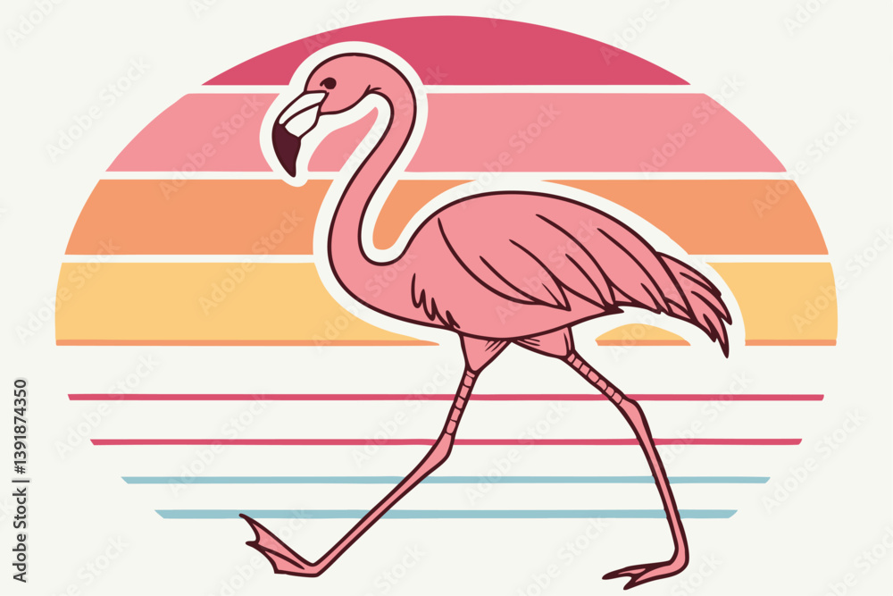Obraz premium Graceful Flamingo Logo .Modern Tropical Wildlife Design