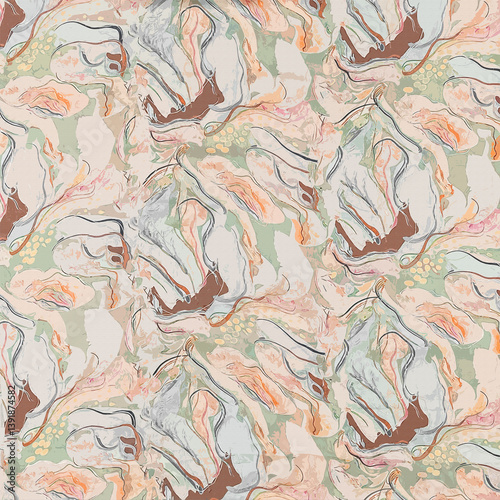 Seamless Floral and Leaf Pattern with Elegant Texture