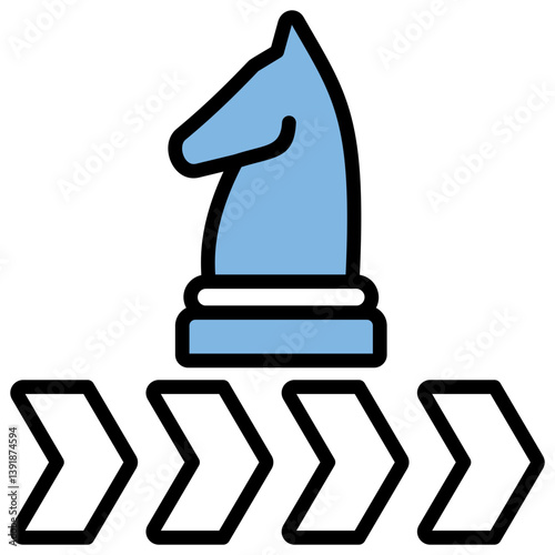 Strategy Blue Black Icon