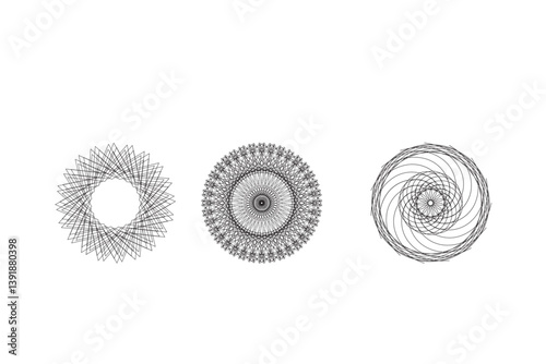Pink Geometric Patterns on White Background