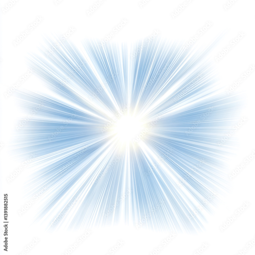 A captivating image featuring a burst of light. Serene blue rays radiate outwards from a bright center against a soft white background. Perfect for design projects. A captivating image featuring a burst of light. Serene blue rays radiate outwards from a bright center against a soft white background. Perfect for design projects.